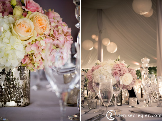 Roses wedding table settings