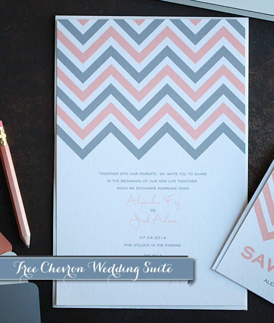 Free Printable Chevron Wedding Invitations