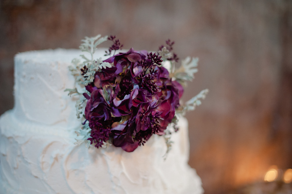 Wedding Cake with Purple Flower