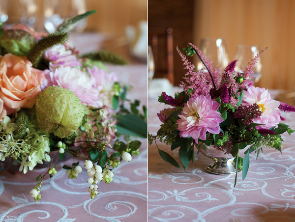 Pretty pink and peach flower arrangement