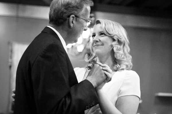 Father and daughter share a tender dance at wedding