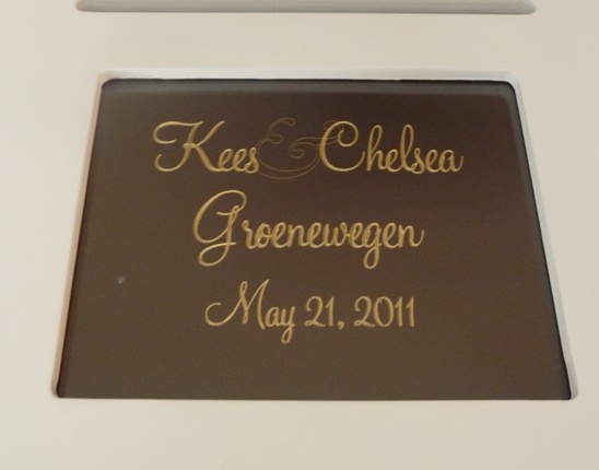 Kees Chelsea Groenewegen wedding plaque May 21 2011