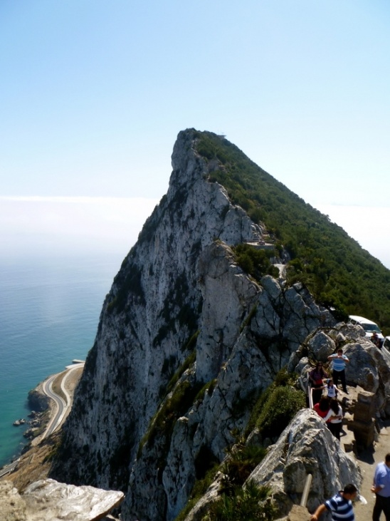 View of the Rock of Gibraltar mountain peak