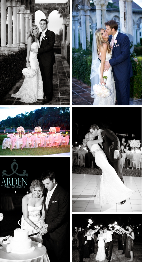 Wedding photos  couple cutting cake  reception