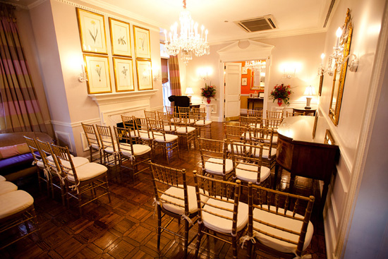 Elegant wedding ceremony seating arrangement