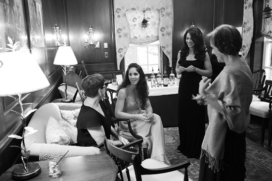 Bridesmaids chatting in elegant room
