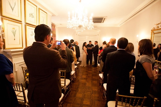 Wedding ceremony in elegant hall