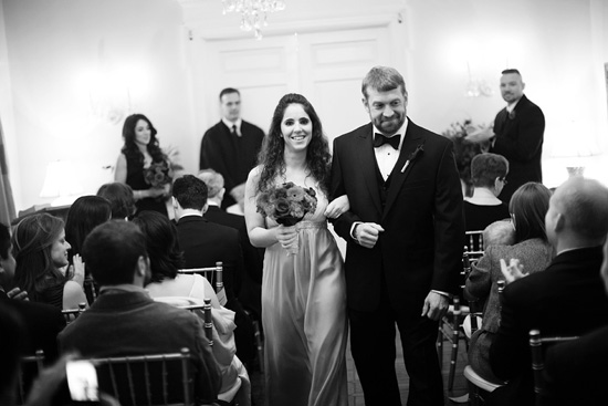 Couple walking down aisle wedding ceremony