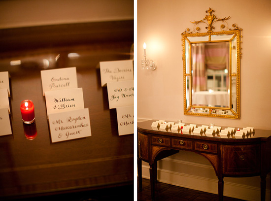 Elegant wedding place cards with names