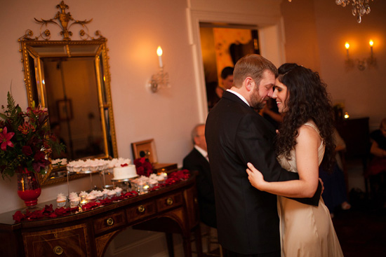 Bride and groom share a first dance at their wedding