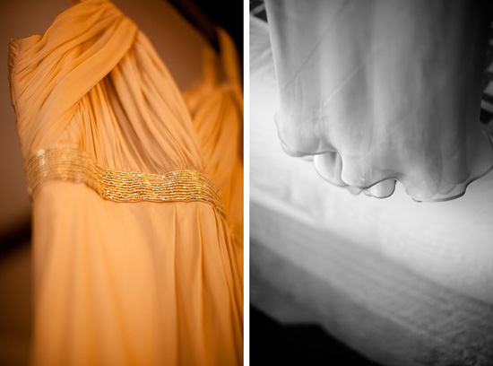 Elegant gold bridesmaid dress detail