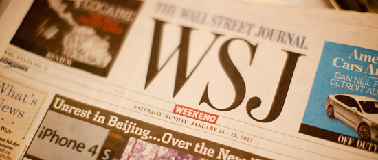 Wall Street Journal weekend edition newspaper