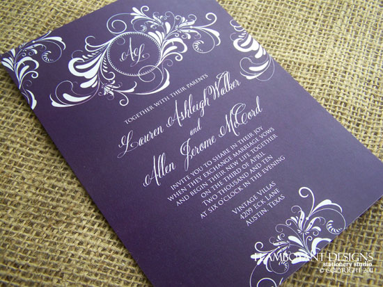 Art Deco Chic Wedding Invitations by Flamboyant Designs