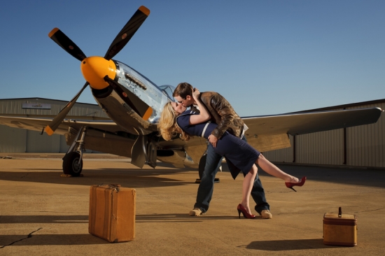 Aviator Engagement with Vintage Touches