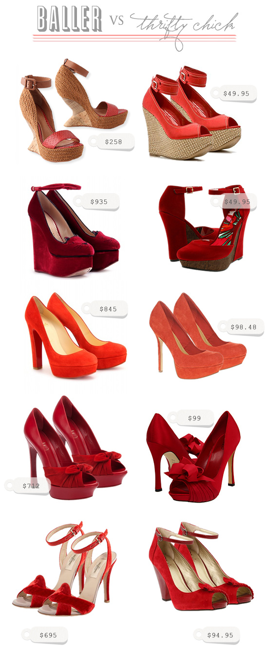 Red and brown high heels shoe collection
