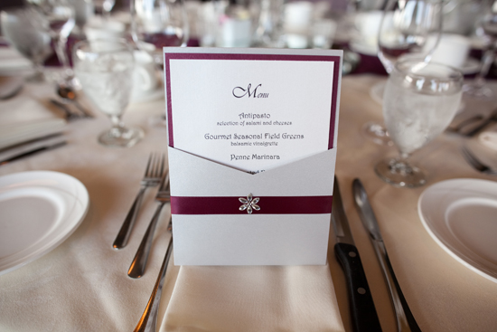 Wedding menu on elegant table setting