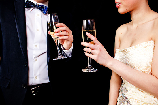 Couple toasting with champagne