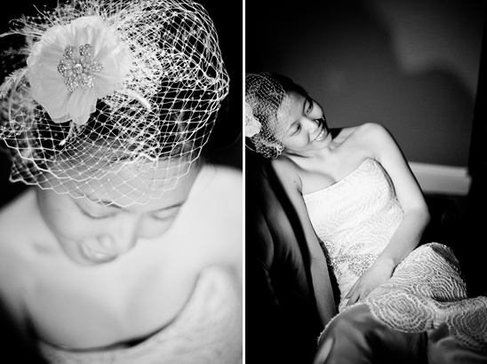 Bride in wedding dress and veil