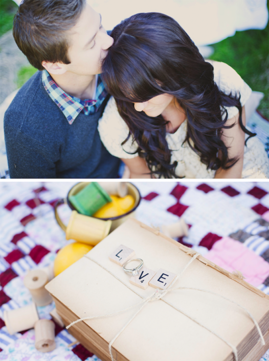 Couple's love, picnic,  engagement