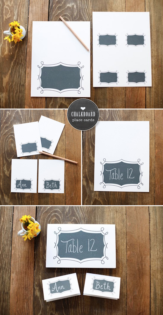Free Printables | Chalkboard Place Cards