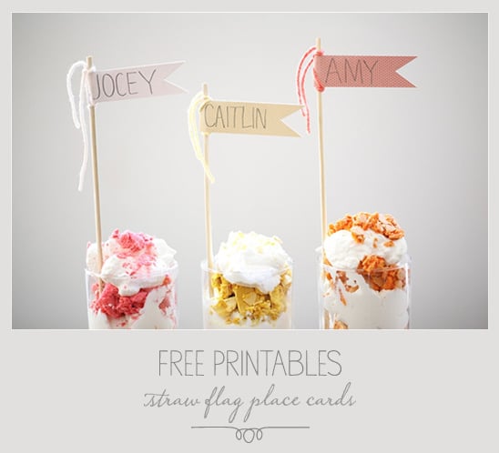 Free Printables | Straw Flag Place Cards