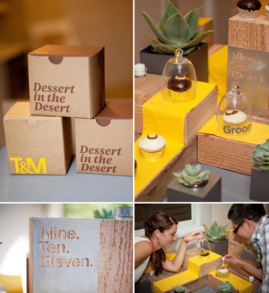 Dessert table with cupcakes and signage