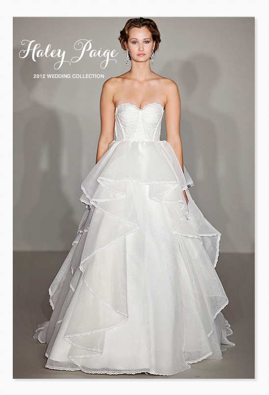 Haley Paige strapless layered tulle wedding dress