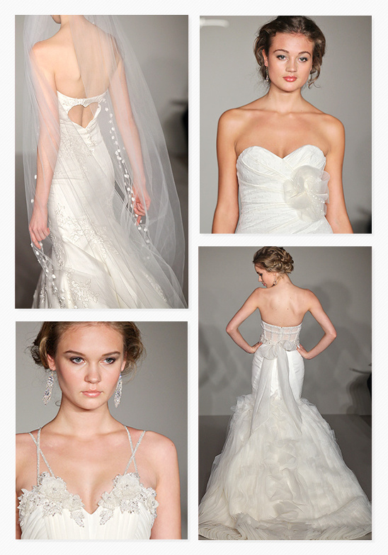 Bridal gown collection with strapless and strap details