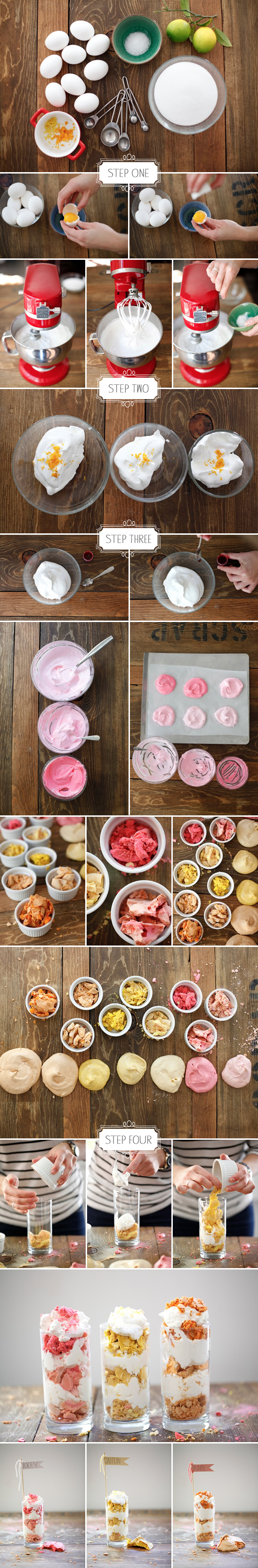 Colorful dessert recipe steps