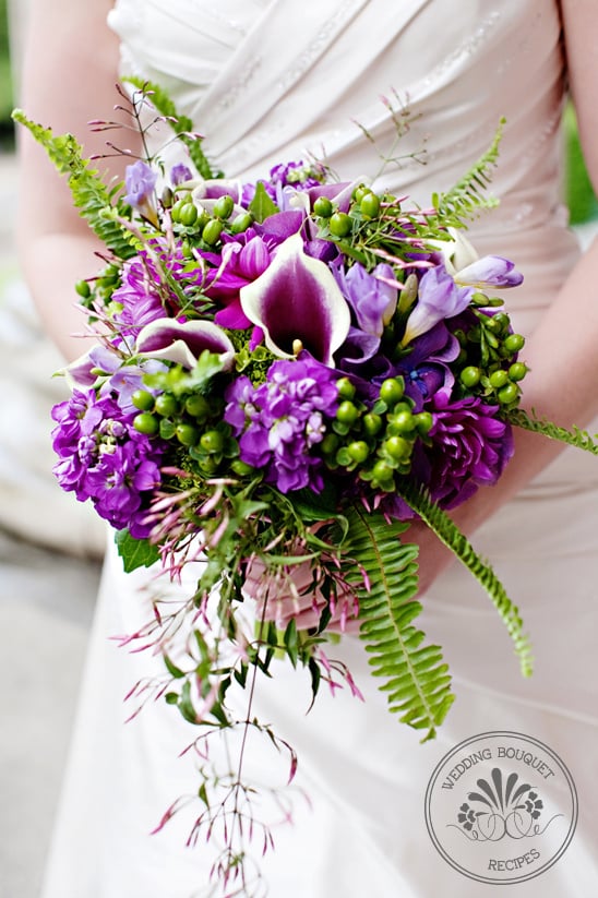 Purple and Green Wedding Bouquet