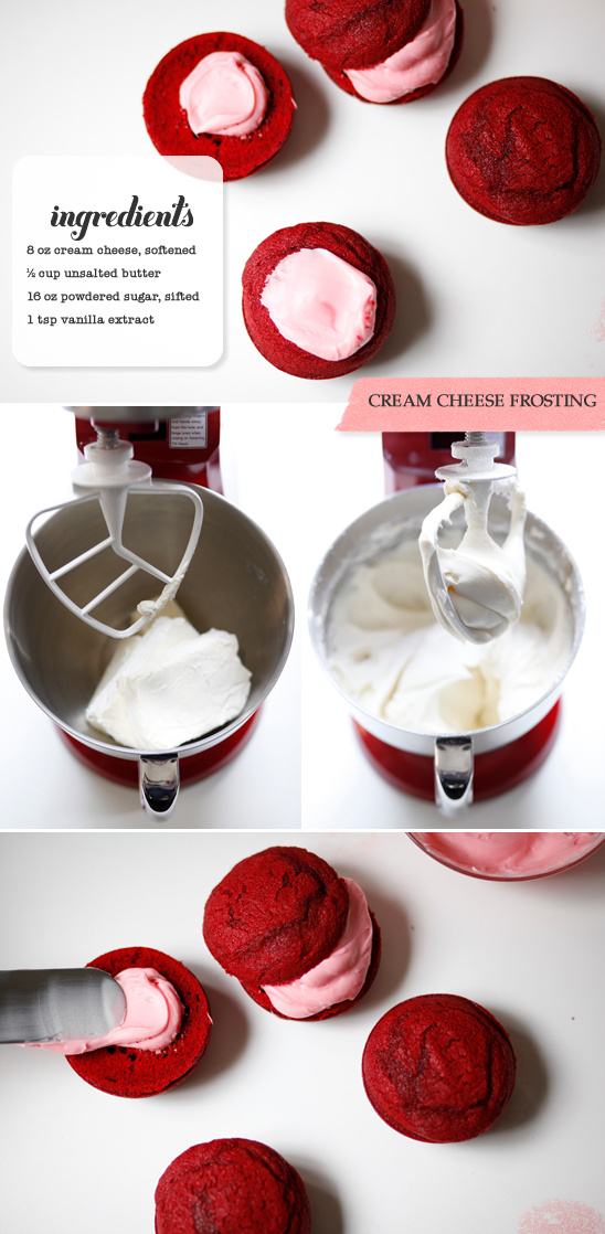Red velvet cookies recipe with cream cheese frosting