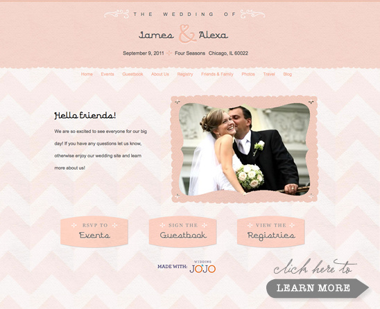 Super Stylish Wedding Websites From Wedding Jojo