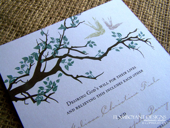 Swooping Swallow Wedding Invitations by Flamboyant Designs