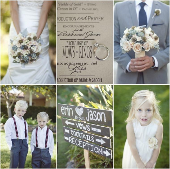 Wedding day collage with bride groom and celebration details