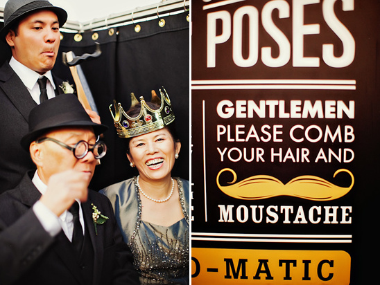 Fun photo booth poses with crown and sign