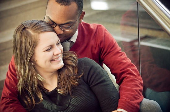 Happy interracial couple embracing lovingly