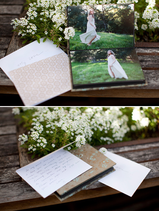 Wedding photo album with heartfelt love letter