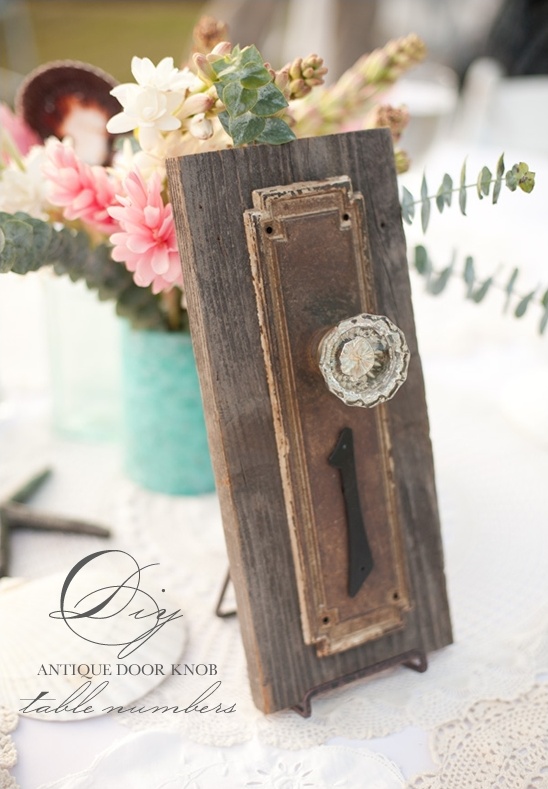 DIY Antique Doorknob Table Numbers