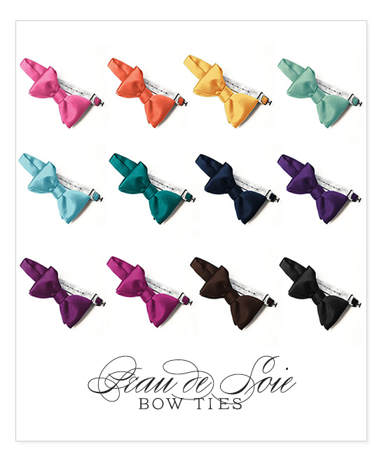 Colorful bow ties in various shades