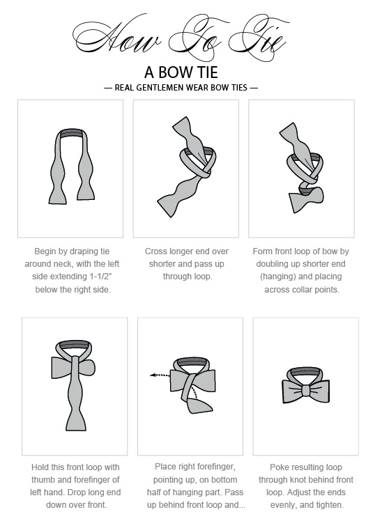 How to tie a bow tie, step-by-step instructions