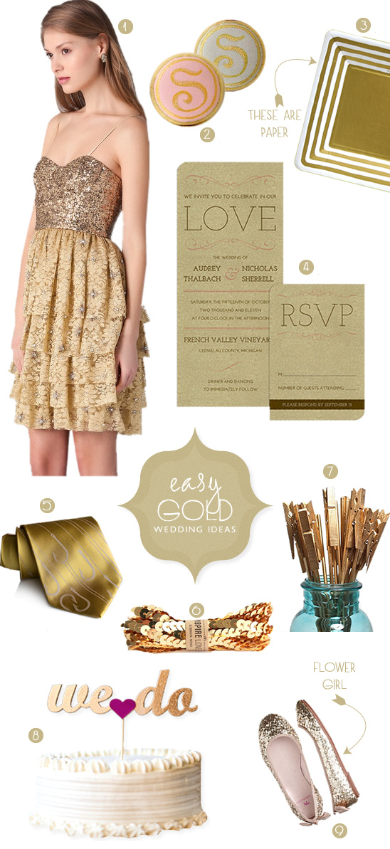 Easy Gold Wedding Ideas