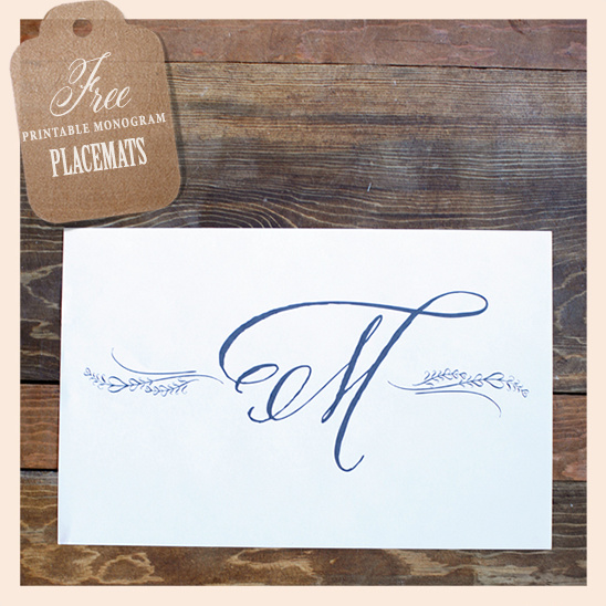 Free Monogram Placemats