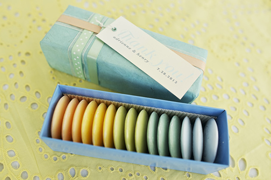 Colorful soaps in gift box