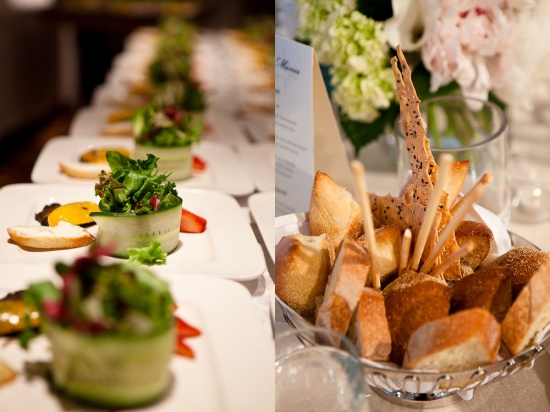 Delicious appetizers: fresh salad and crusty bread