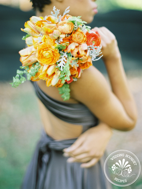 Tangerine Bridesmaid Bouquet