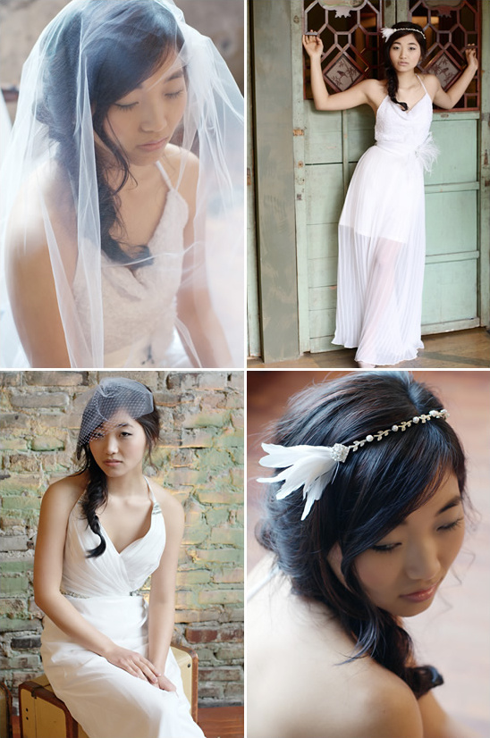 Elegant wedding dresses and accessories