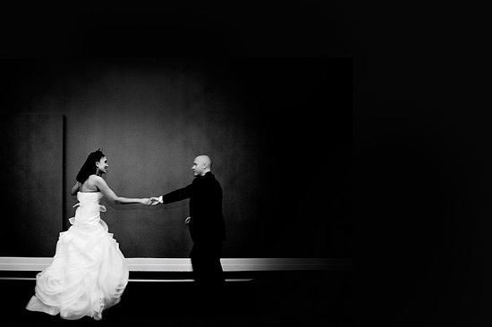 Couple dancing, wedding photo