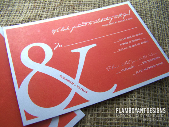 Ampersand Wedding Invitations by Flamboyant Designs