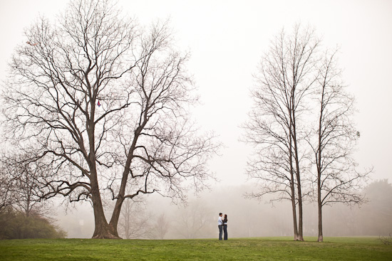 Boston Engagement Session in the fog