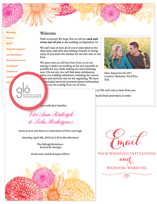 Email Wedding Invitations and Organize Your Wedding with Glo